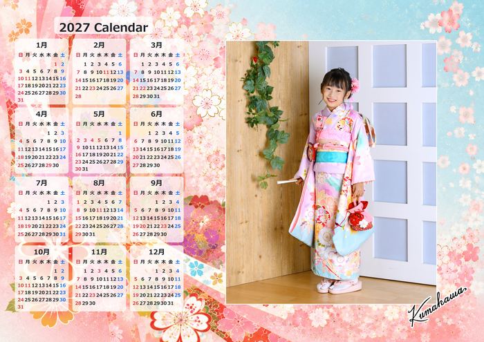 写真入りカレンダーのサンプル